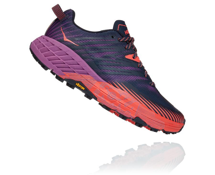 Hoka One One Speedgoat 4 Trailskor Dam - Marinblå - MJGDB-8640